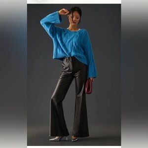 Naomi wide leg flare pants by Maeve faux leather edition